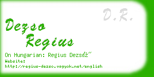 dezso regius business card